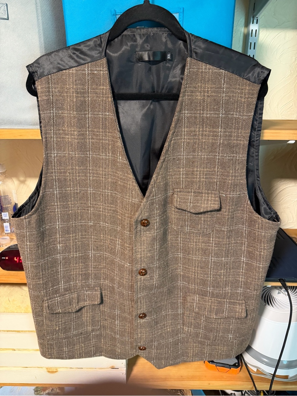 Men's Brown Plaid Vest - Classic Tailored Waistcoat
